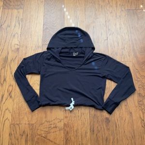 Black cropped hoodie